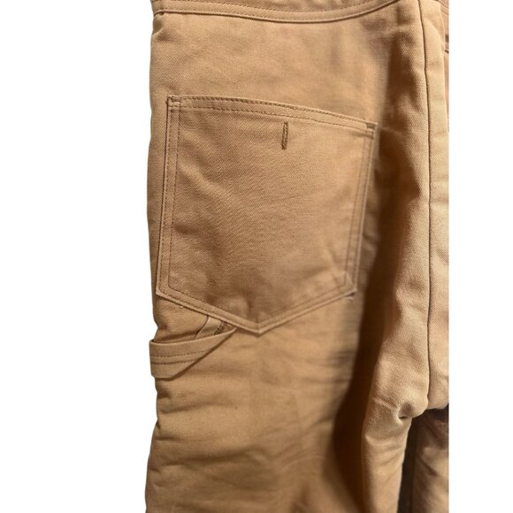 Vintage Key Outwear Duck Canvas Quilted Bibs Overalls Tall Small Insulated Cargo - Picture 12 of 16